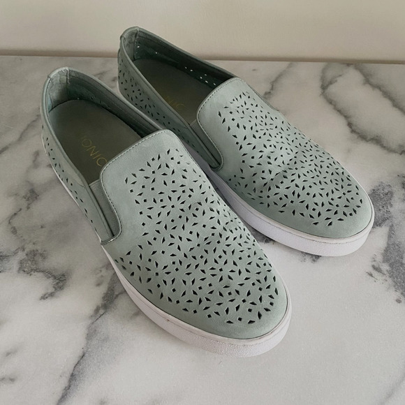 Vionic Splendid Midi Perforated Nubuck Slip On Shoes Mint Green Size 8.5 Comfort - Picture 2 of 10
